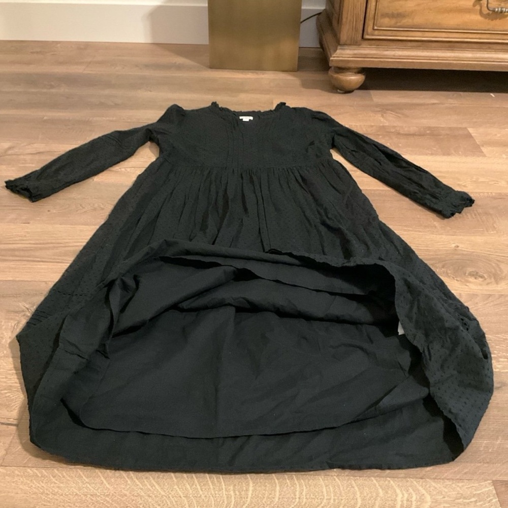 J. Crew Factory black 3/4 sleeve Swiss dot maxi dress, M - Picture 7 of 9